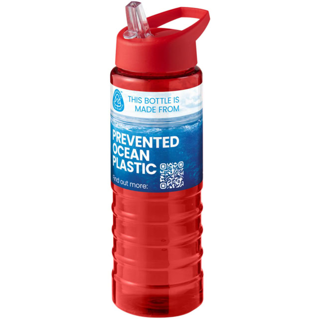 H2O Active® Eco Treble 750 ml Sportflasche mit Stülpdeckel - rot - Logo 1