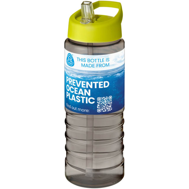 H2O Active® Eco Treble 750 ml Sportflasche mit Stülpdeckel - kohle - Logo 1