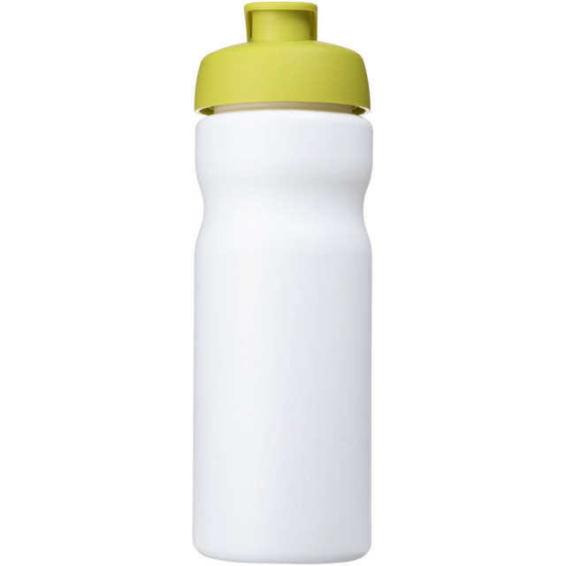 Baseline® Plus 650 ml Sportflasche mit Klappdeckel - weiss - Vorderseite