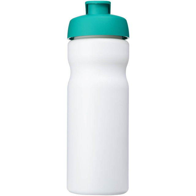 Baseline® Plus 650 ml Sportflasche mit Klappdeckel - weiss - Vorderseite