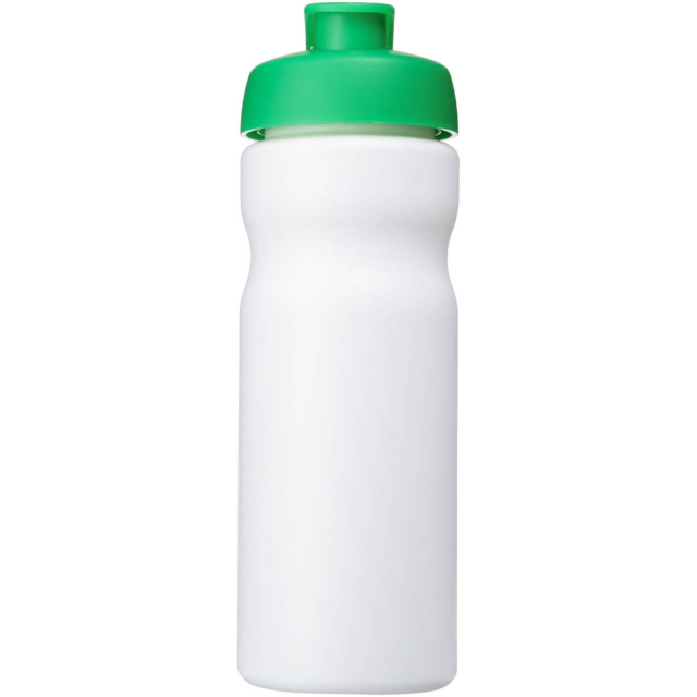 Baseline® Plus 650 ml Sportflasche mit Klappdeckel - weiss - Vorderseite