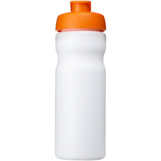 Baseline® Plus 650 ml Sportflasche mit Klappdeckel - weiss - Vorderseite