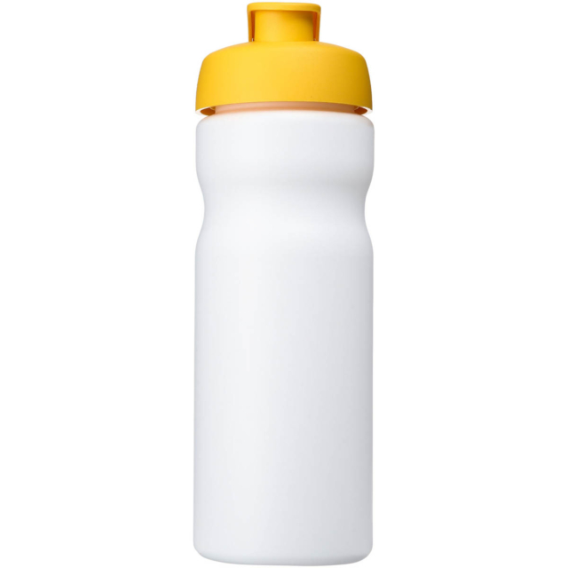 Baseline® Plus 650 ml Sportflasche mit Klappdeckel - weiss - Vorderseite