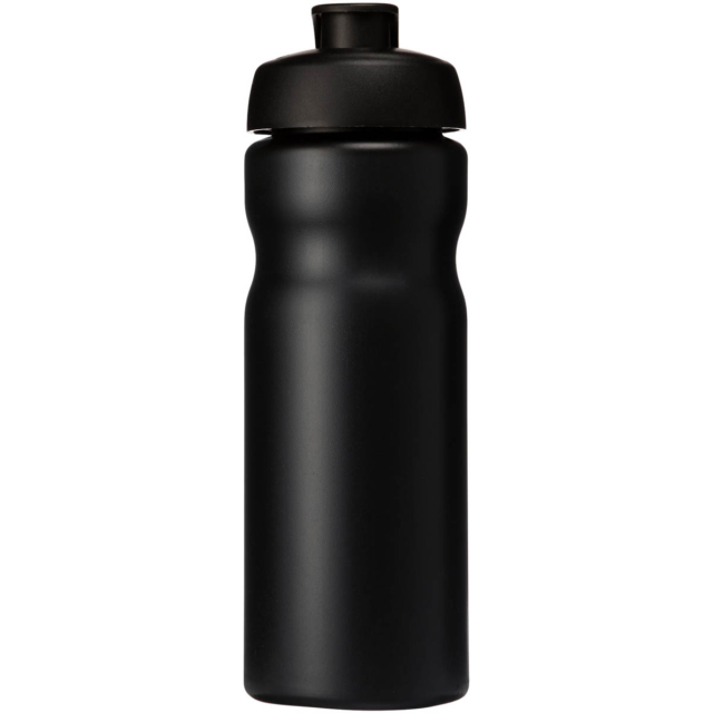 Baseline® Plus 650 ml Sportflasche mit Klappdeckel - schwarz - Vorderseite