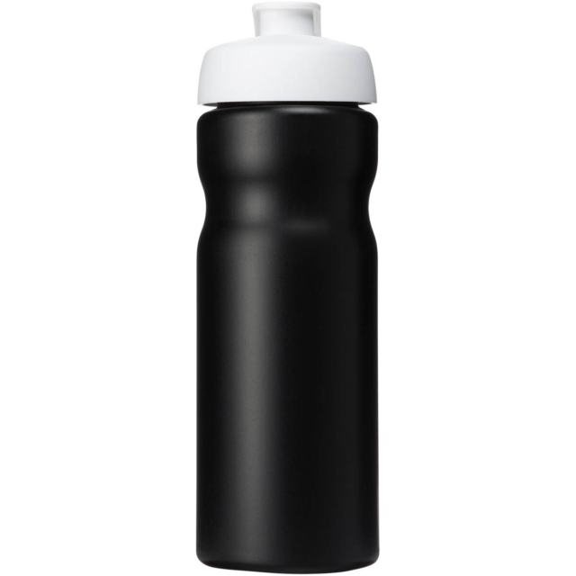 Baseline® Plus 650 ml Sportflasche mit Klappdeckel - schwarz - Vorderseite