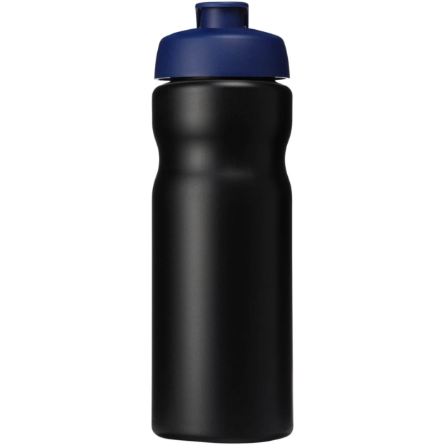 Baseline® Plus 650 ml Sportflasche mit Klappdeckel - schwarz - Vorderseite