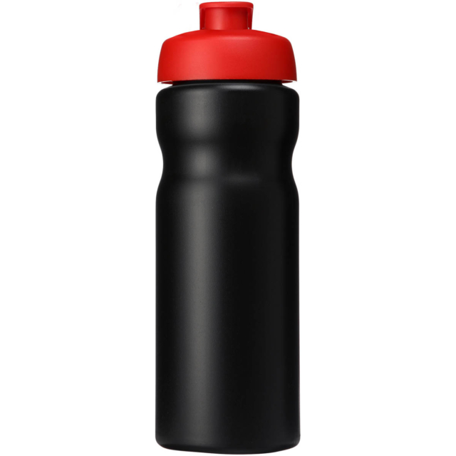 Baseline® Plus 650 ml Sportflasche mit Klappdeckel - schwarz - Vorderseite