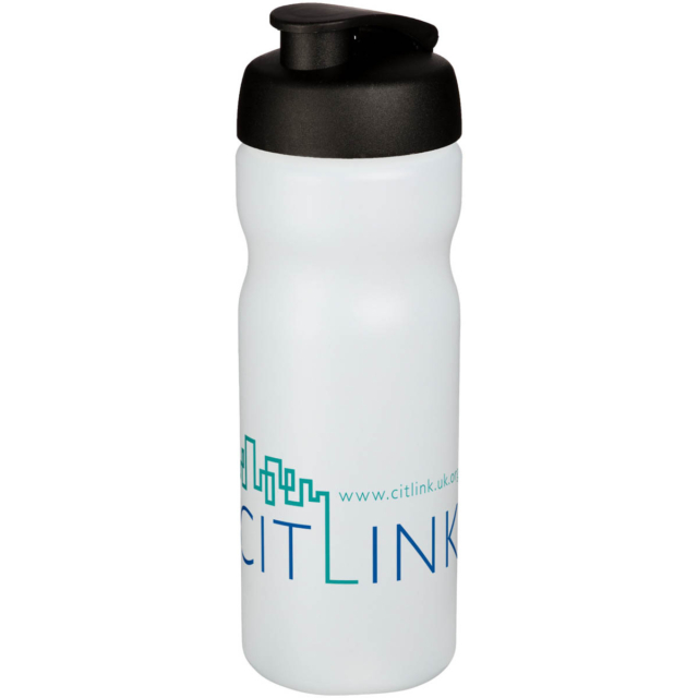 Baseline® Plus 650 ml Sportflasche mit Klappdeckel - transparent - Logo 1