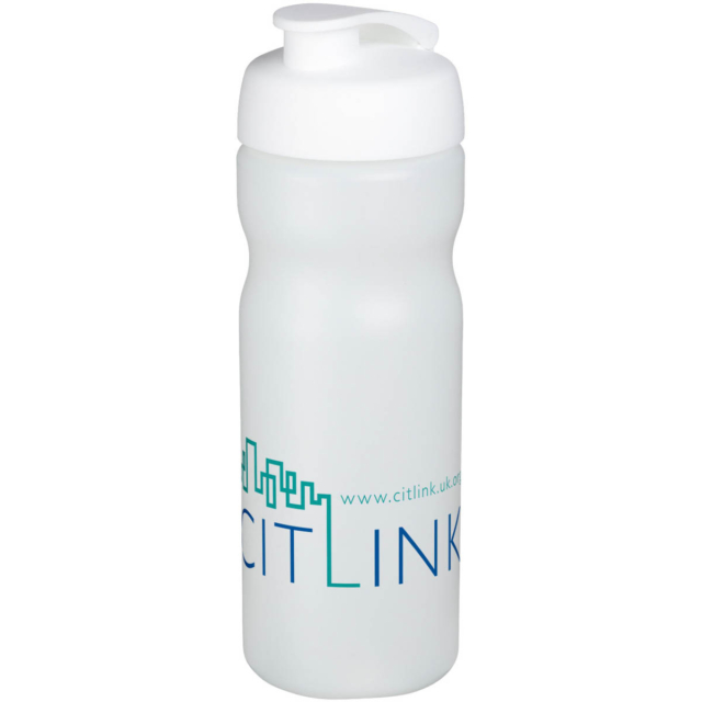 Baseline® Plus 650 ml Sportflasche mit Klappdeckel - transparent - Logo 1