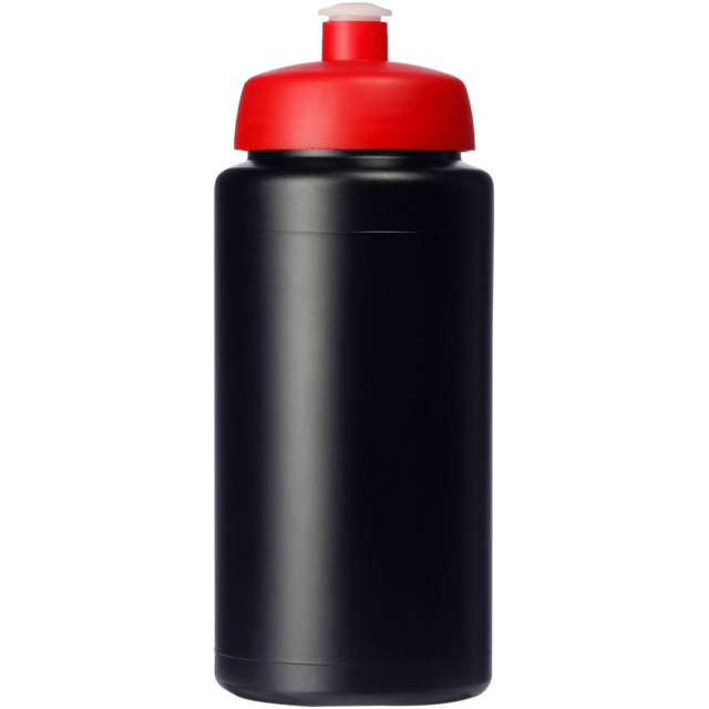 Baseline® Plus grip 500 ml Sportflasche mit Sportdeckel - schwarz - Vorderseite