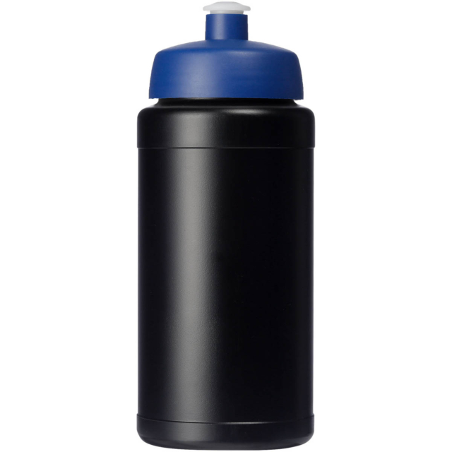 Baseline® Plus 500 ml Flasche mit Sportdeckel - schwarz - Vorderseite