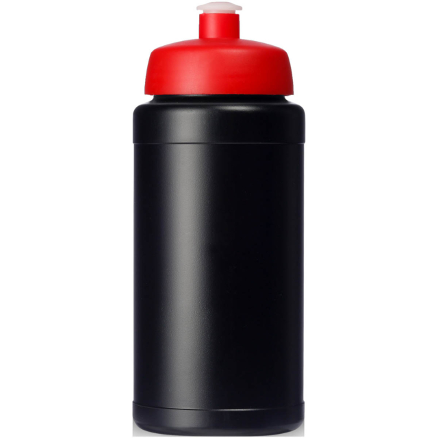 Baseline® Plus 500 ml Flasche mit Sportdeckel - schwarz - Vorderseite