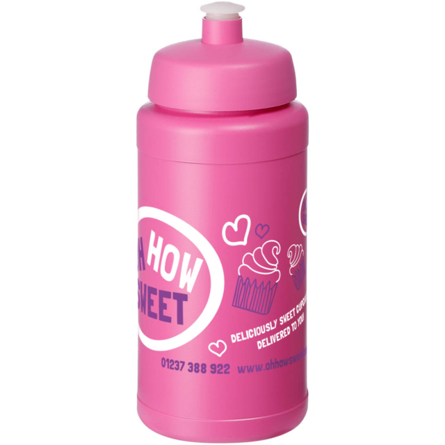 Baseline® Plus 500 ml Flasche mit Sportdeckel - magenta - Logo 1