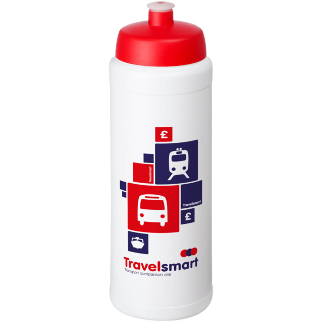 Baseline® Plus grip 750 ml Sportflasche mit Sportdeckel - weiss - Logo 1