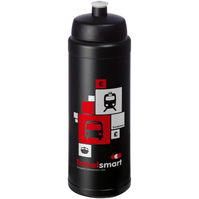 Baseline® Plus grip 750 ml Sportflasche mit Sportdeckel - schwarz - Logo 1