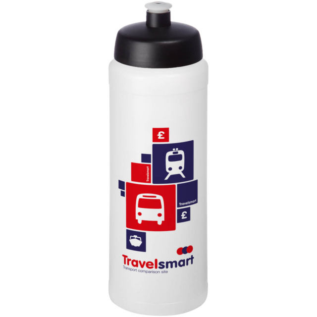 Baseline® Plus grip 750 ml Sportflasche mit Sportdeckel - transparent - Logo 1