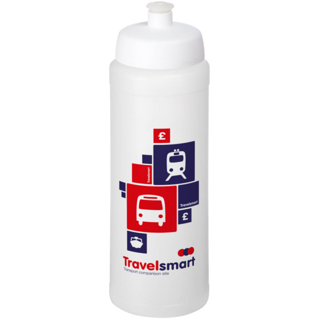 Baseline® Plus grip 750 ml Sportflasche mit Sportdeckel - transparent - Logo 1