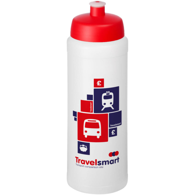 Baseline® Plus grip 750 ml Sportflasche mit Sportdeckel - transparent - Logo 1