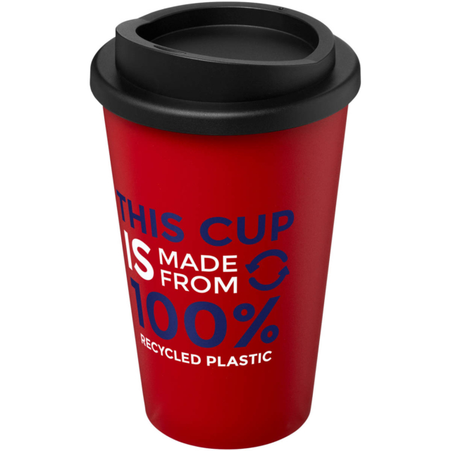 Americano® recycelter isolierter 350 ml Becher - rot - Logo 1