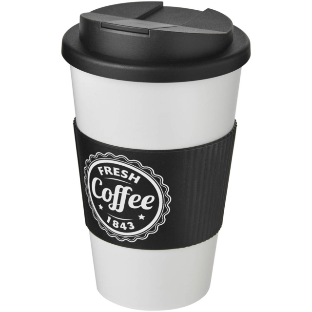 Americano® 350 ml Isolierbecher mit Schutzring & auslaufsicherem Schraubverschluss - weiss - Logo 1