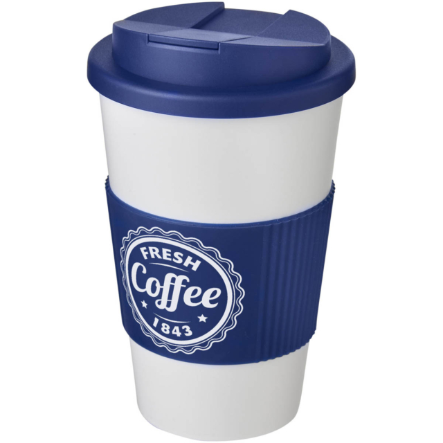 Americano® 350 ml Isolierbecher mit Schutzring & auslaufsicherem Schraubverschluss - weiss - Logo 1