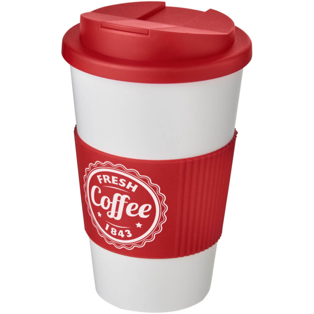 Americano® 350 ml Isolierbecher mit Schutzring & auslaufsicherem Schraubverschluss - weiss - Logo 1