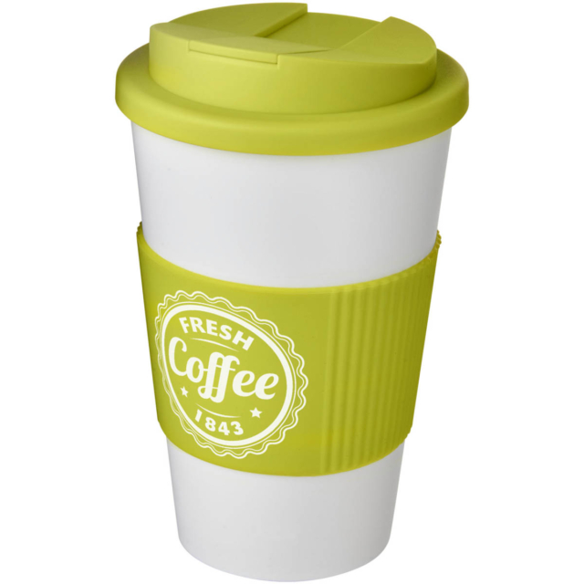 Americano® 350 ml Isolierbecher mit Schutzring & auslaufsicherem Schraubverschluss - weiss - Logo 1