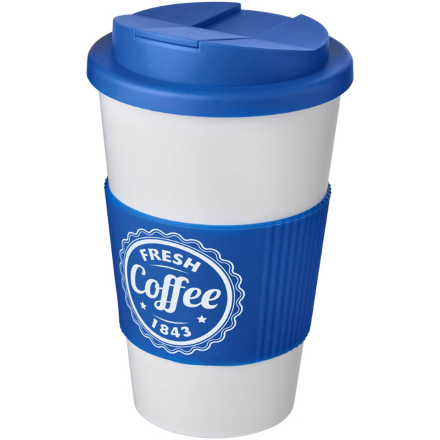 Americano® 350 ml Isolierbecher mit Schutzring & auslaufsicherem Schraubverschluss - weiss - Logo 1