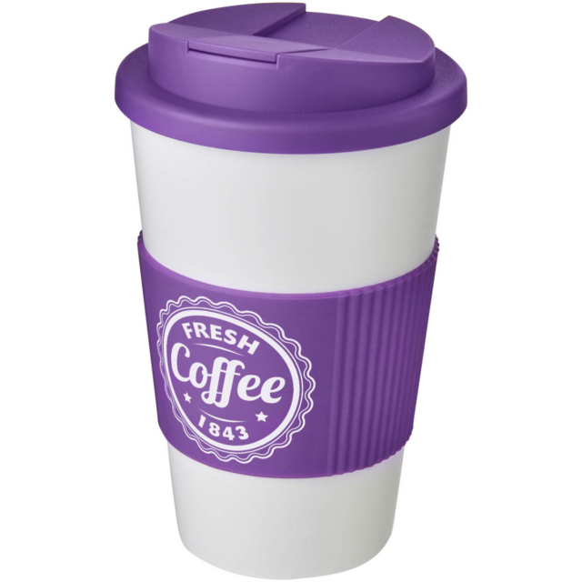 Americano® 350 ml Isolierbecher mit Schutzring & auslaufsicherem Schraubverschluss - weiss - Logo 1