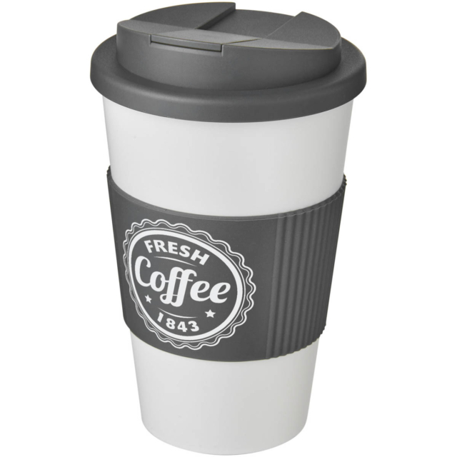 Americano® 350 ml Isolierbecher mit Schutzring & auslaufsicherem Schraubverschluss - weiss - Logo 1