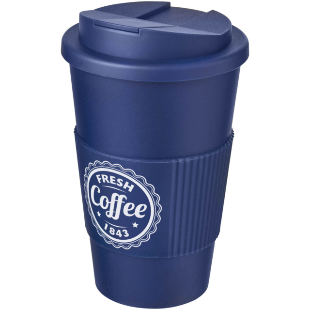 Americano® 350 ml Isolierbecher mit Schutzring & auslaufsicherem Schraubverschluss - blau - Logo 1