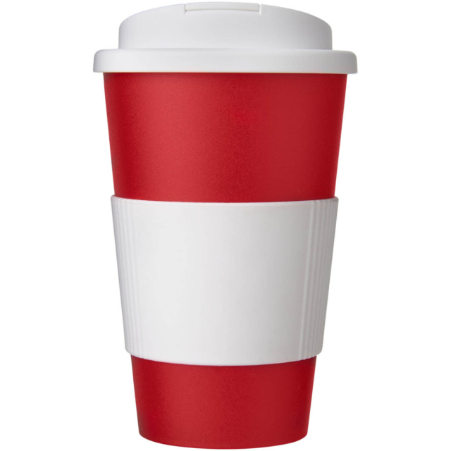 Americano® 350 ml Isolierbecher mit Schutzring & auslaufsicherem Schraubverschluss - rot - Vorderseite