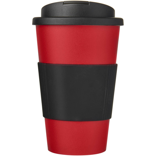 Americano® 350 ml Isolierbecher mit Schutzring & auslaufsicherem Schraubverschluss - rot - Vorderseite