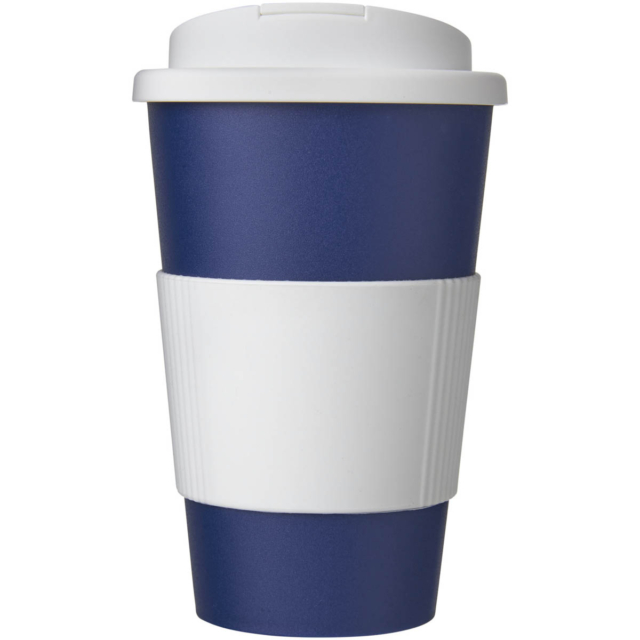 Americano® 350 ml Isolierbecher mit Schutzring & auslaufsicherem Schraubverschluss - blau - Vorderseite