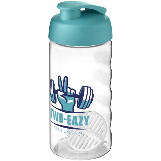 H2O Active® Bop 500 ml Shakerflasche - aquablau - Logo 1