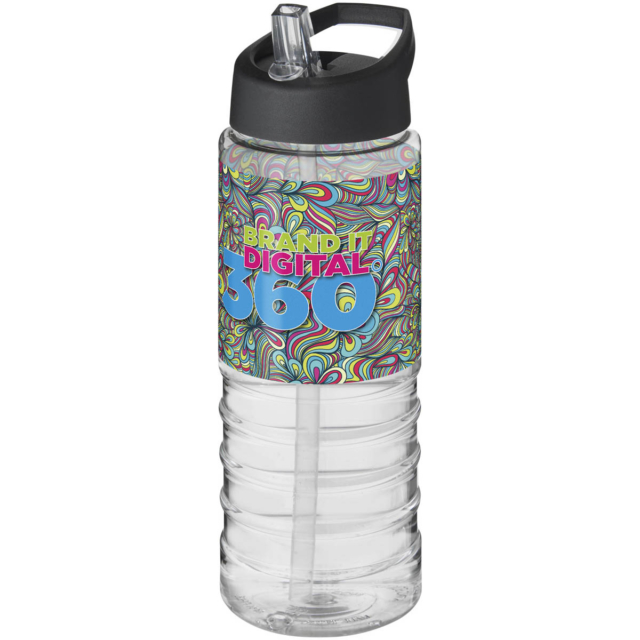 H2O Active® Treble 750 ml Sportflasche mit Ausgussdeckel - transparent - Logo 1