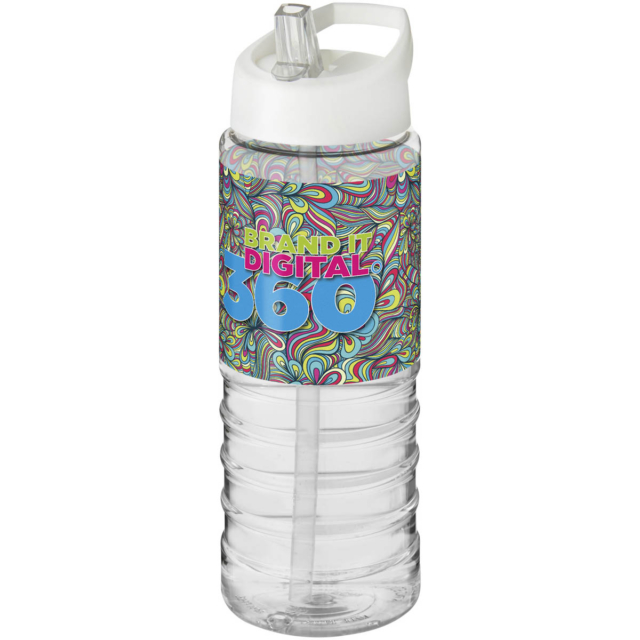 H2O Active® Treble 750 ml Sportflasche mit Ausgussdeckel - transparent - Logo 1