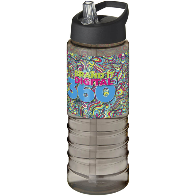 H2O Active® Treble 750 ml Sportflasche mit Ausgussdeckel - charcoal - Logo 1