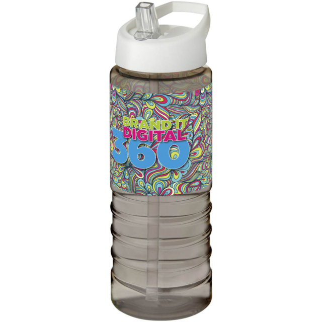 H2O Active® Treble 750 ml Sportflasche mit Ausgussdeckel - kohle - Logo 1