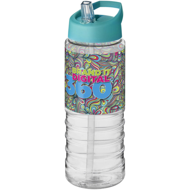 H2O Active® Treble 750 ml Sportflasche mit Ausgussdeckel - transparent - Logo 1