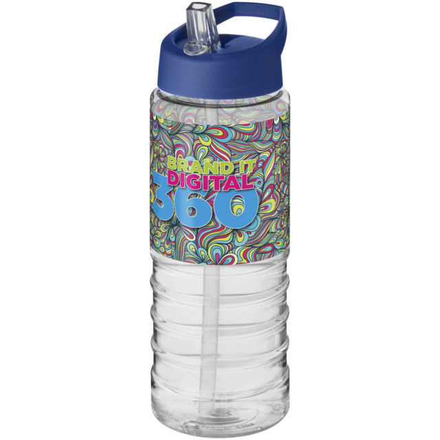 H2O Active® Treble 750 ml Sportflasche mit Ausgussdeckel - transparent - Logo 1