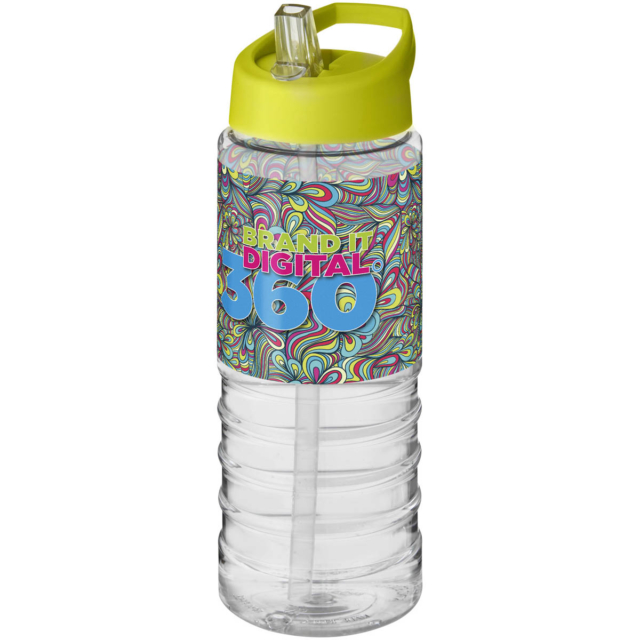 H2O Active® Treble 750 ml Sportflasche mit Ausgussdeckel - transparent - Logo 1