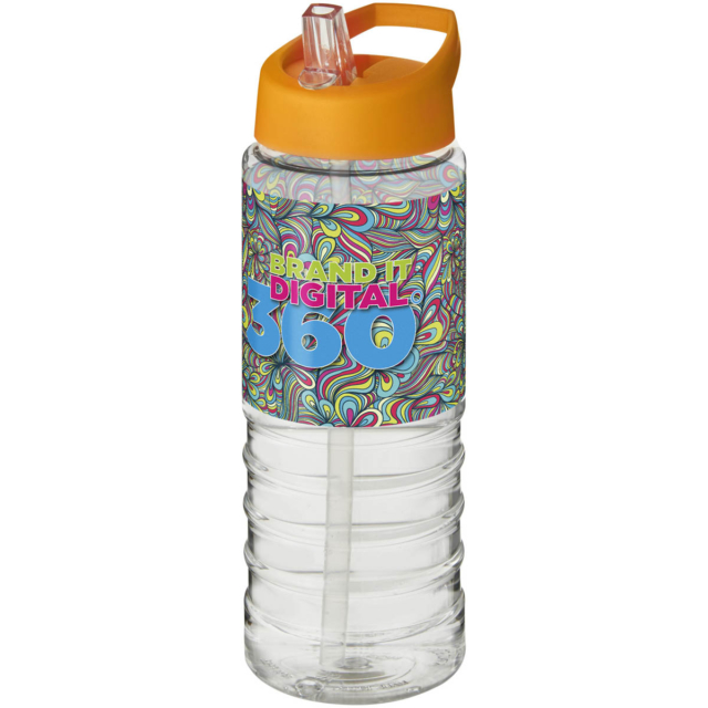 H2O Active® Treble 750 ml Sportflasche mit Ausgussdeckel - transparent - Logo 1