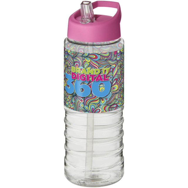 H2O Active® Treble 750 ml Sportflasche mit Ausgussdeckel - transparent - Logo 1