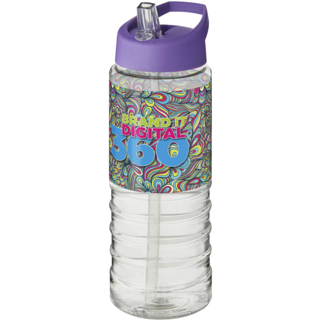 H2O Active® Treble 750 ml Sportflasche mit Ausgussdeckel - transparent - Logo 1