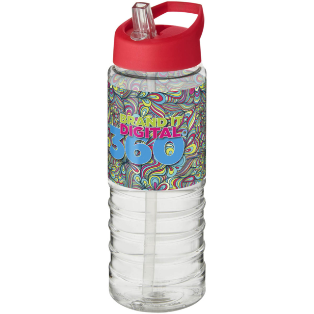 H2O Active® Treble 750 ml Sportflasche mit Ausgussdeckel - transparent - Logo 1