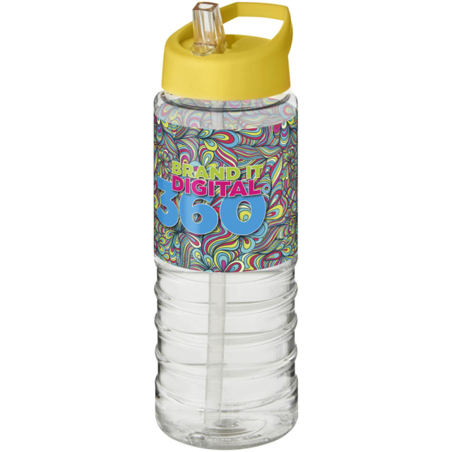 H2O Active® Treble 750 ml Sportflasche mit Ausgussdeckel - transparent - Logo 1