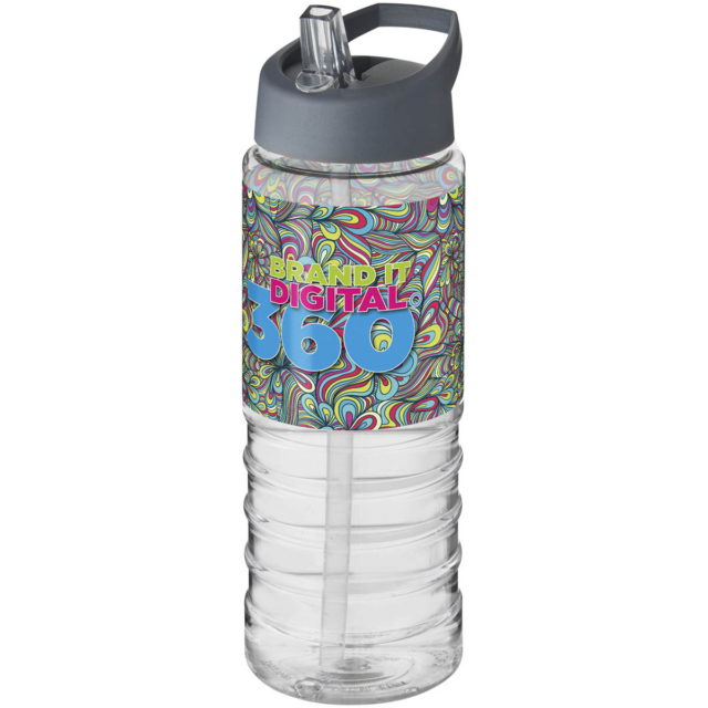 H2O Active® Treble 750 ml Sportflasche mit Ausgussdeckel - transparent - Logo 1