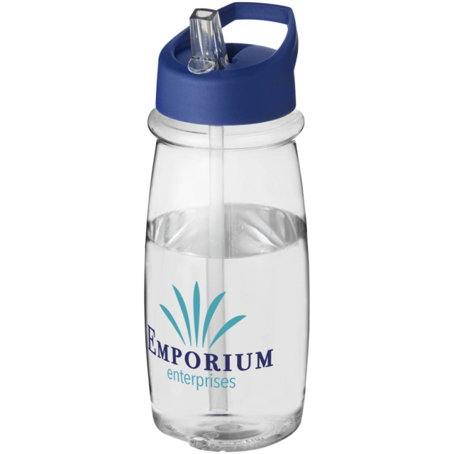 H2O Active® Pulse 600 ml Sportflasche mit Ausgussdeckel - transparent - Logo 1