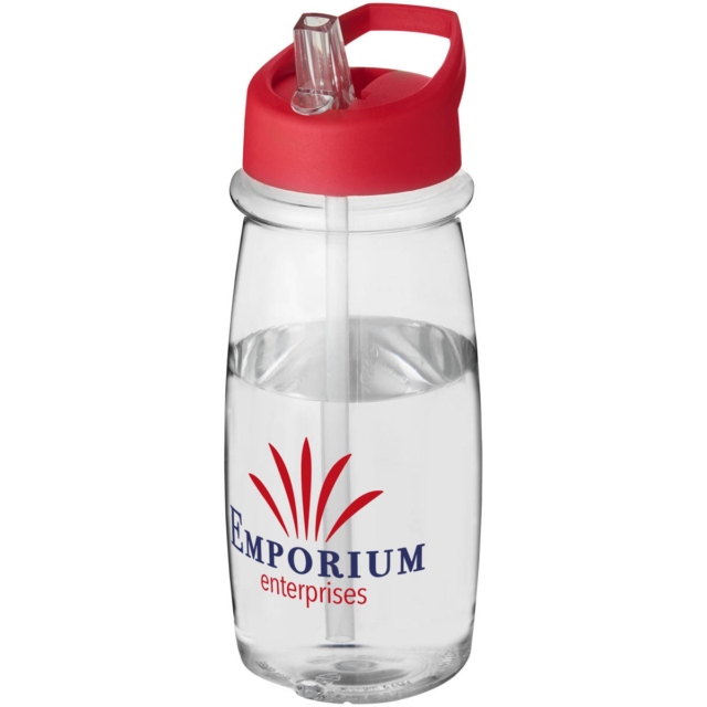 H2O Active® Pulse 600 ml Sportflasche mit Ausgussdeckel - transparent - Logo 1